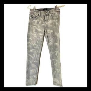 7 For All Mankind Women’s Gray & White Ankle Skinny Jeans Size Size 27